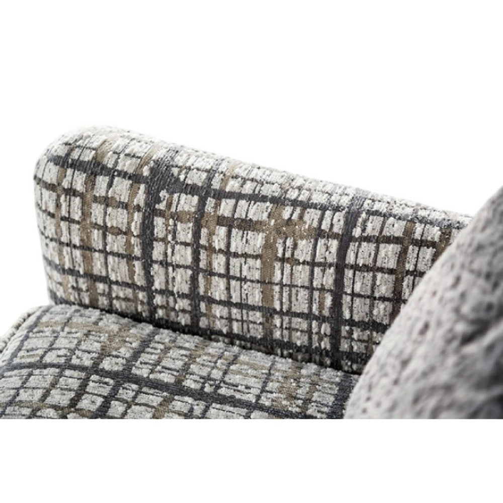 Riana Accent Chair, 1 Accent Pillow, Black and White Plaid, Solid Wood -BM333775