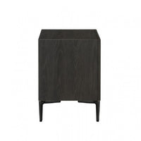 Kaira Nightstand, 2 USB Ports, Textured Metal Accents, Espresso Brown -BM333794