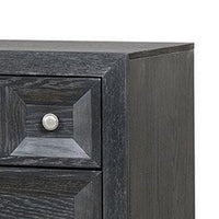 Kizie Nightstand, 3 Drawers, USB A-C, Weathered Black Wood, 28 Inch -BM333811