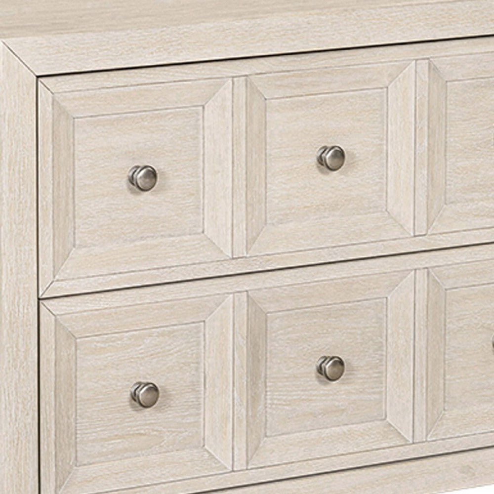 Kizie Oversized Nightstand, USB A-C, 2 Drawers, Bronze, Beige, 38 Inch -BM333817