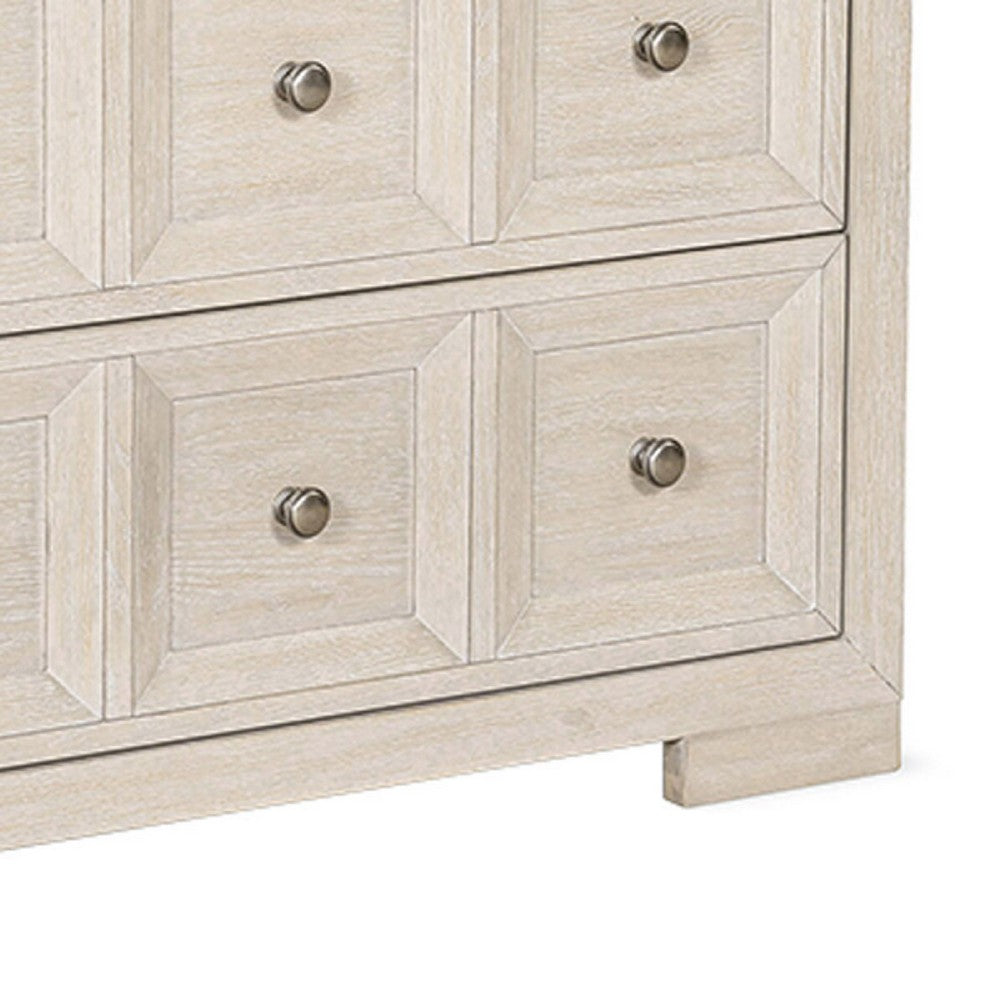 Kizie Oversized Nightstand, USB A-C, 2 Drawers, Bronze, Beige, 38 Inch -BM333817