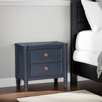 Alta Nightstand, 2 Drawers, USB A-C, Malta Blue Solid Wood, 26 Inch -BM333821