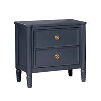 Alta Nightstand, 2 Drawers, USB A-C, Malta Blue Solid Wood, 26 Inch -BM333821