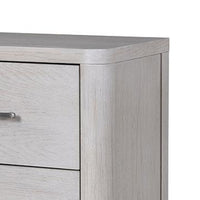 Reham Nightstand, 2 Drawers, USB A-C, White Wash Brown Wood, 27 Inch -BM333829