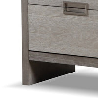 Rizvi Nightstand, 2 Drawers, Dustproof Cases, Gray Solid Wood 26 Inch -BM333841
