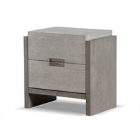 Rizvi Nightstand, 2 Drawers, Dustproof Cases, Gray Solid Wood 26 Inch -BM333841
