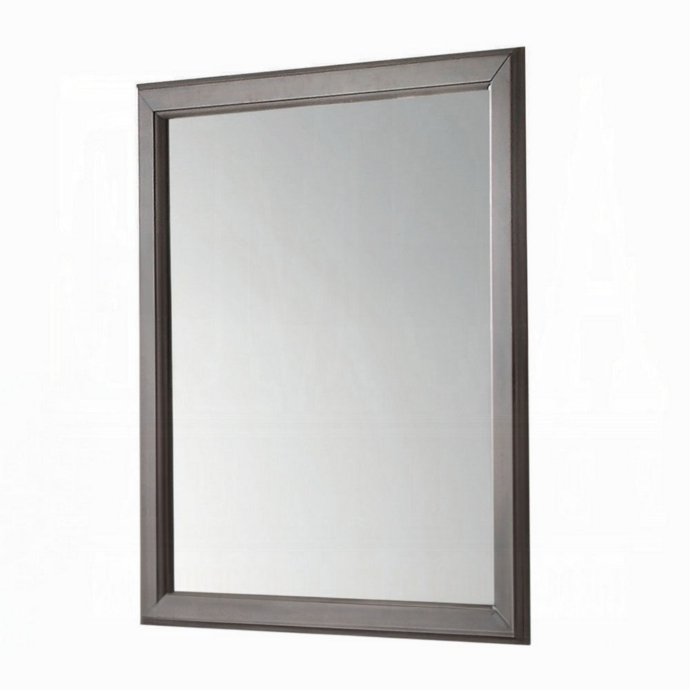 Zyna Accent Dresser Mirror, Modern Gray Wood, 36x38 Rectangular Frame -BM333854