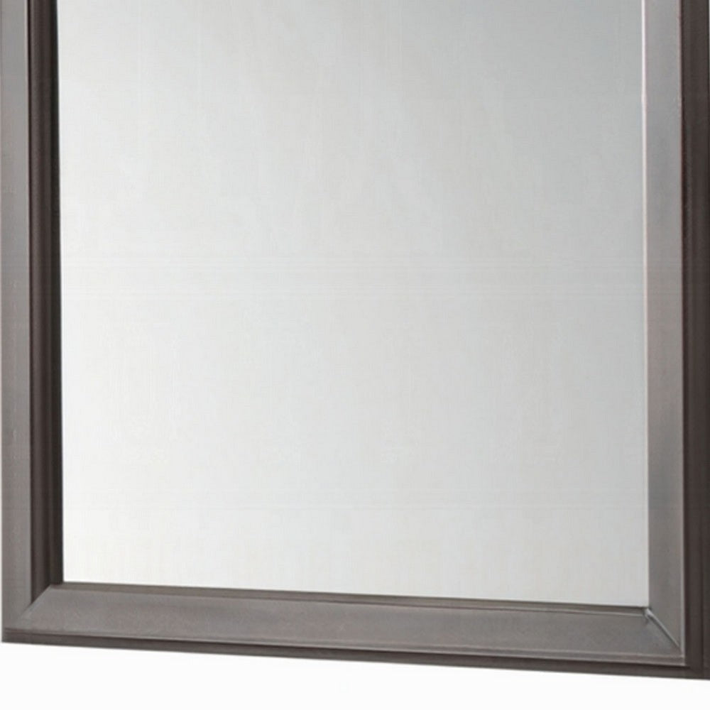 Zyna Accent Dresser Mirror, Modern Gray Wood, 36x38 Rectangular Frame -BM333854