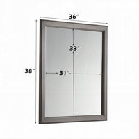 Zyna Accent Dresser Mirror, Modern Gray Wood, 36x38 Rectangular Frame -BM333854