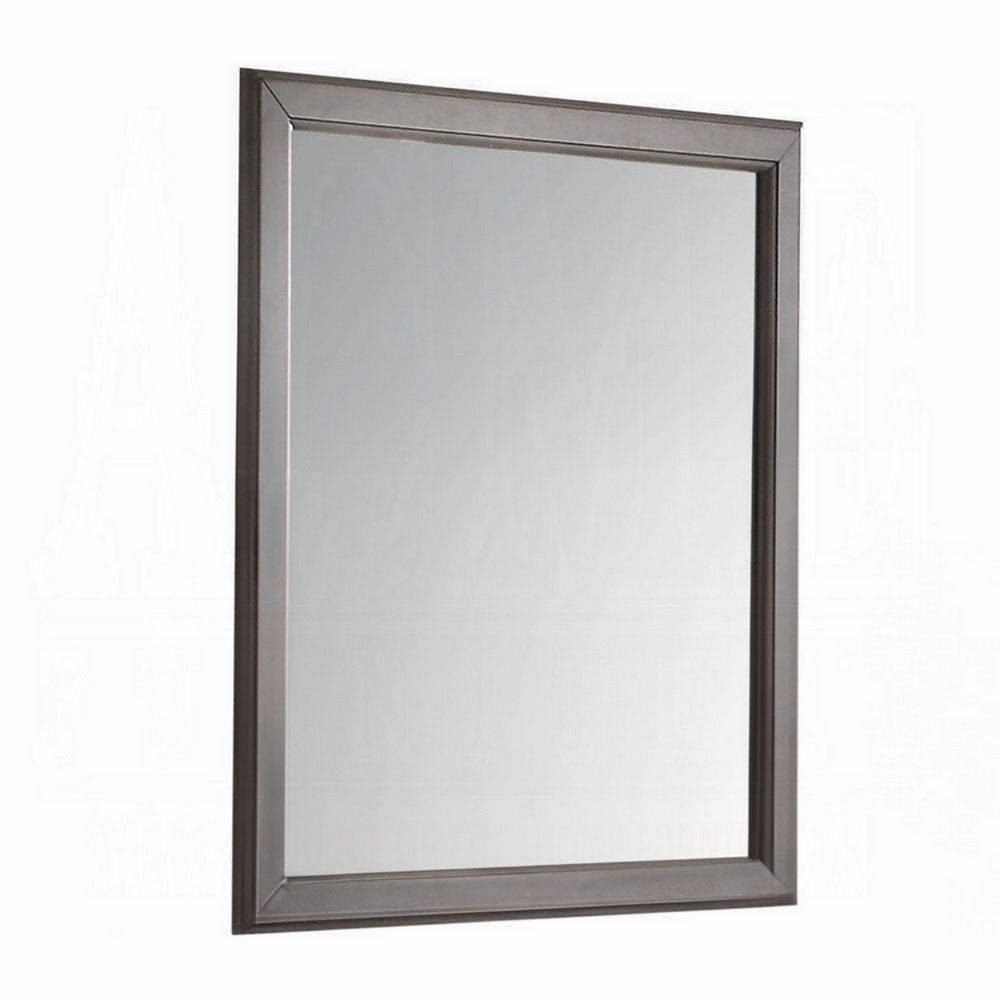 Zyna Accent Dresser Mirror, Modern Gray Wood, 36x38 Rectangular Frame -BM333854