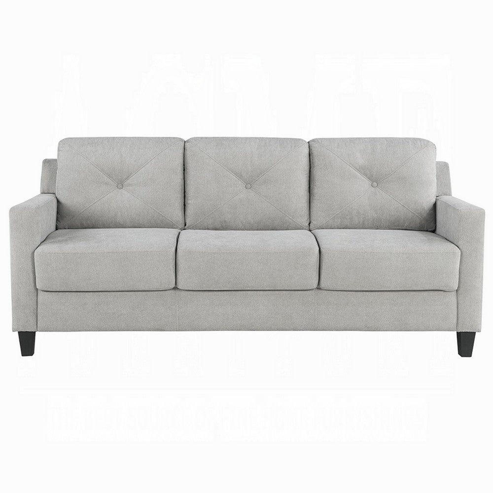 Royi Sofa, Track Armrest, 78 Inch, Gray Fabric Seat w Tufted Backrest -BM333885