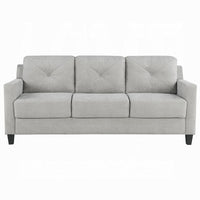 Royi Sofa, Track Armrest, 78 Inch, Gray Fabric Seat w Tufted Backrest -BM333885