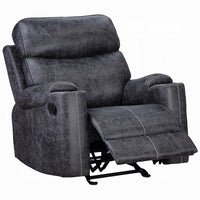 Hori Manual Recliner Chair, Dark Gray Microfiber, Cupholder Armrests -BM333891