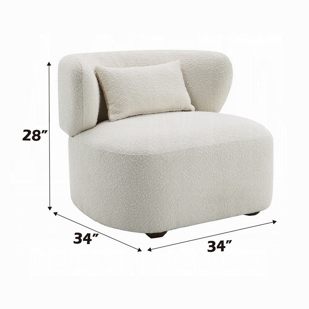 Remus Accent Oversize Chair, Beige Boucle, Round Curved Backrest -BM333892
