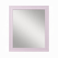Tyra Accent Dresser Mirror, Sleek Square Wood Frame, 34x39 Glossy Pink -BM333893