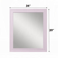 Tyra Accent Dresser Mirror, Sleek Square Wood Frame, 34x39 Glossy Pink -BM333893