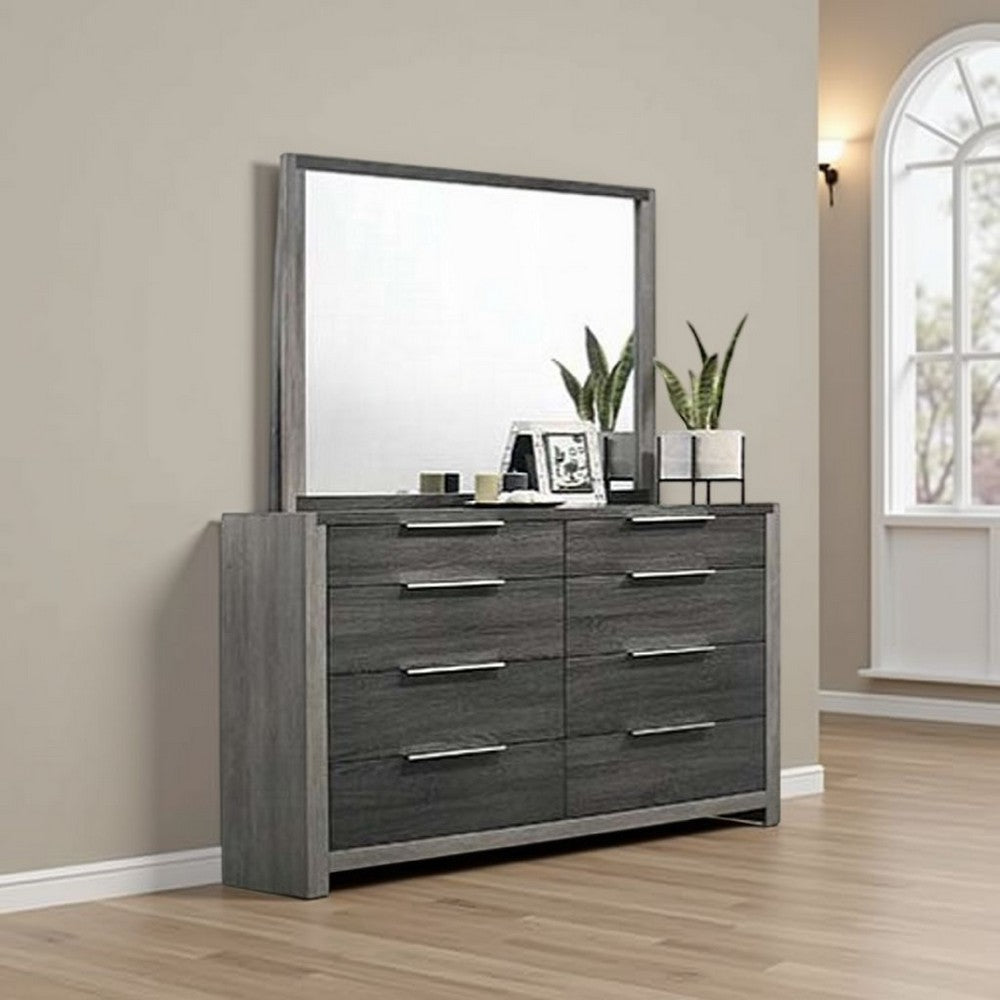 Joho Dresser Mirror, 38x50, Dual Tone Gray Wood, Natural Grains  -BM333901