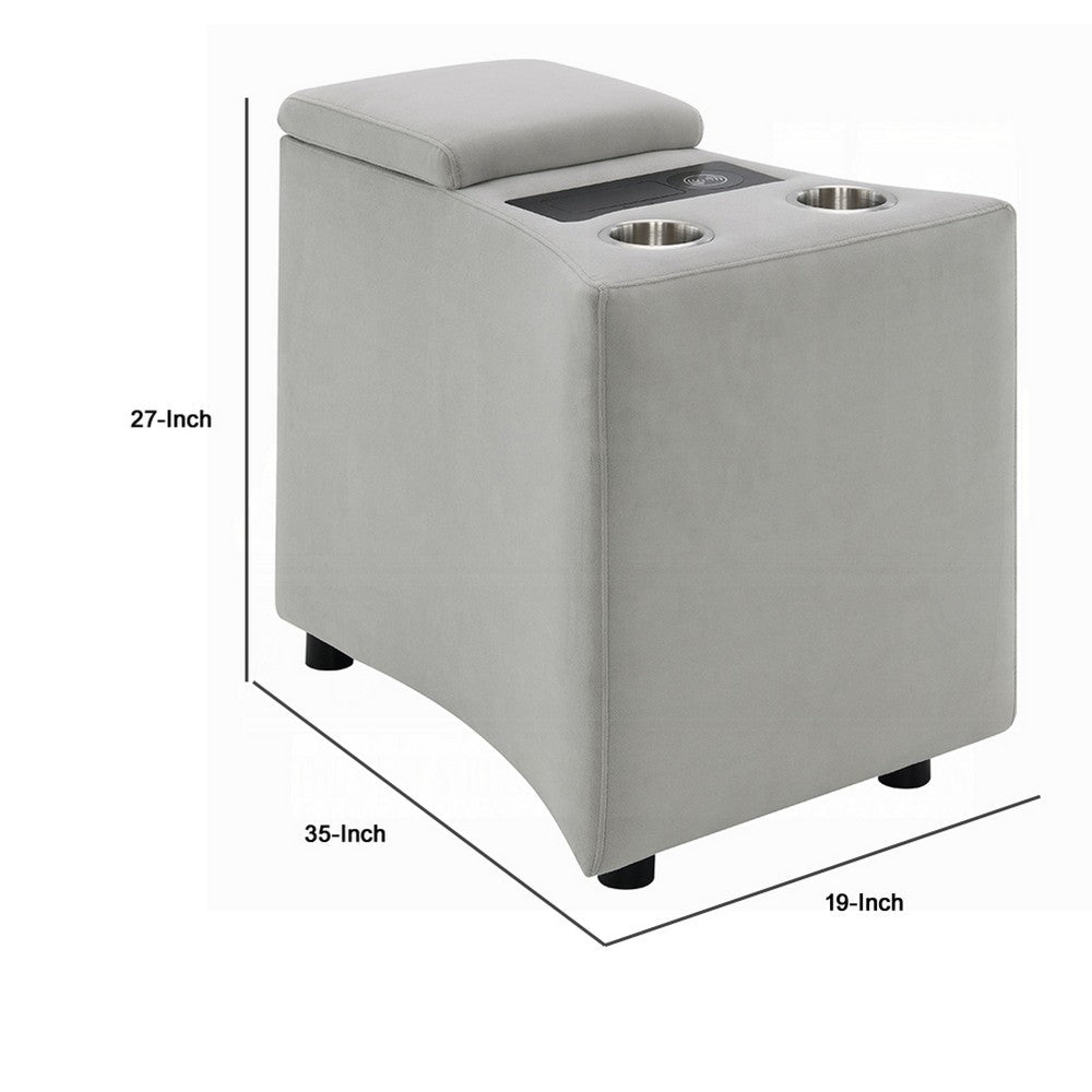 Watsy Console Table for Recliner w USB, Cupholders, Wireless Charging -BM333919