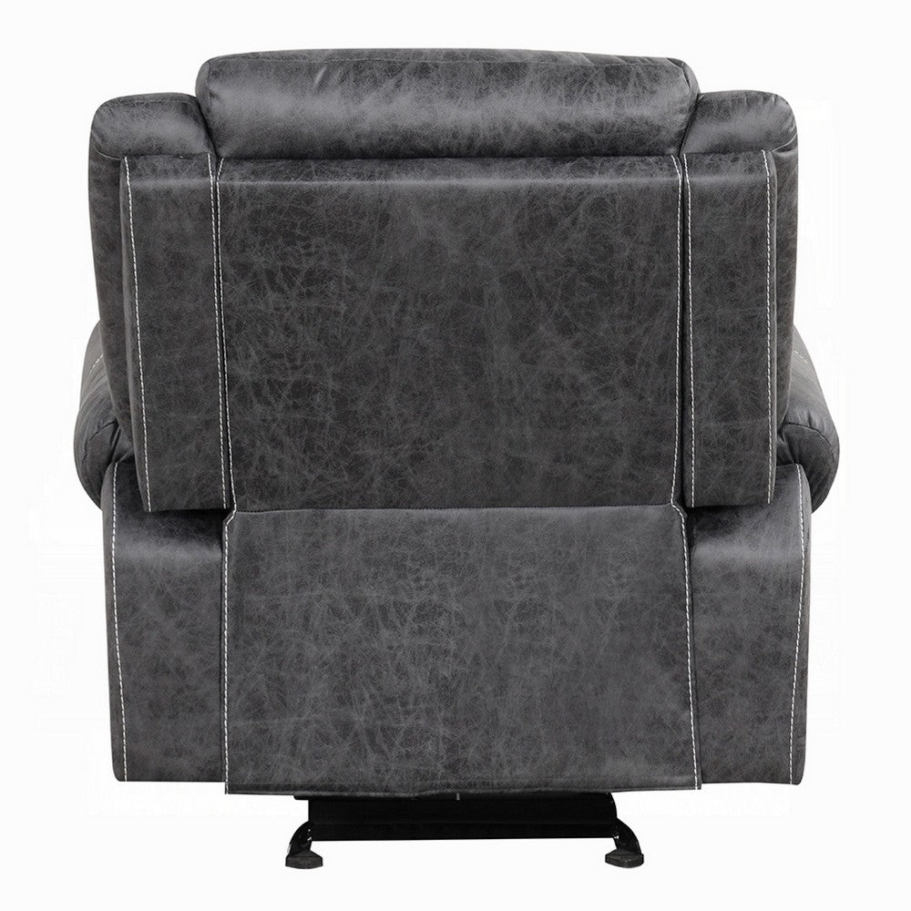 Hesy Power Motion Recliner Chair, USB Ports, Soft Dark Gray Microfiber -BM333922