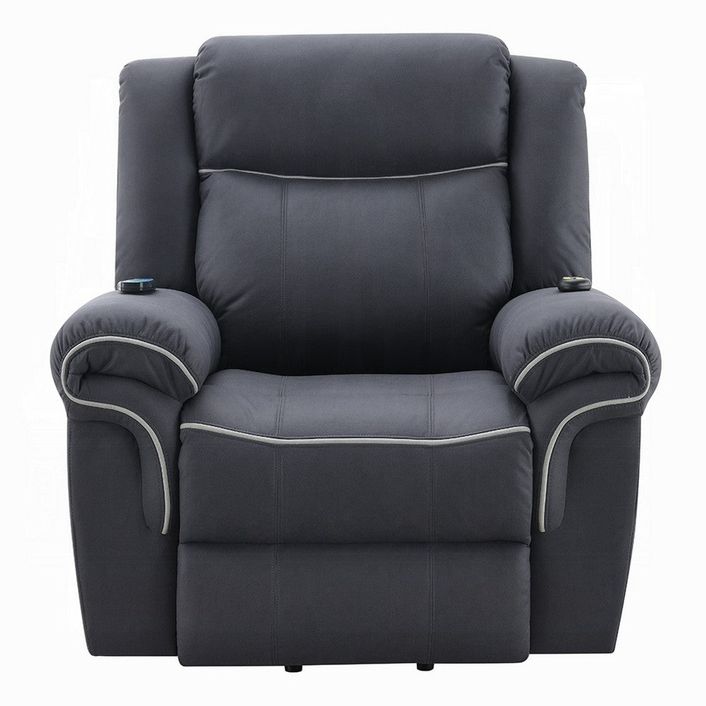 Seru Power Motion Lift and Recliner Chair, Heated Massage, Dark Gray -BM333943