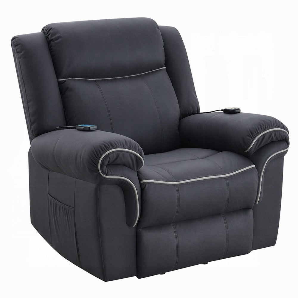 Seru Power Motion Lift and Recliner Chair, Heated Massage, Dark Gray -BM333943