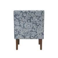 Yolu Accent Club Chair, Classic Denim Blue Jacobean Print Polyester -BM334055