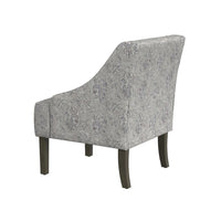 Yolu Accent Club Chair, Artistic Floral Print, Linen Gray Polyester -BM334056