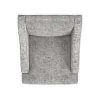 Yolu Accent Club Chair, Artistic Floral Print, Linen Gray Polyester -BM334056