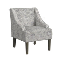 Yolu Accent Club Chair, Artistic Floral Print, Linen Gray Polyester -BM334056