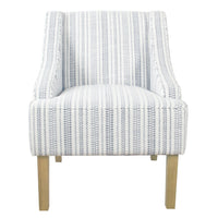 Yolu Accent Chair, Farmhouse Striped Print, Blue and White Polyester -BM334057