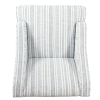 Yolu Accent Chair, Farmhouse Striped Print, Blue and White Polyester -BM334057
