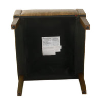 Accent Chair, Distressed Brown Faux Leather with Sloped Arms -BM334061