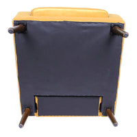 Accent Club Chair, Button Tufted Yellow Velvet with Walnut Brown Legs -BM334062
