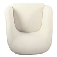 Accent Club Chair, Cream Sherpa Fabric, Modern Round Tapered Legs -BM334064