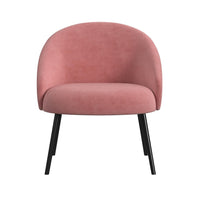 Kila Accent Chair, Soft Pink Velvet and Ebony Black Metal Legs -BM334066