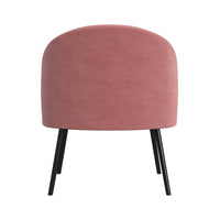 Kila Accent Chair, Soft Pink Velvet and Ebony Black Metal Legs -BM334066