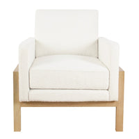 Nimo Accent Armchair, Cream White Boucle, Modern Track Armrests -BM334067