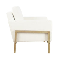 Nimo Accent Armchair, Cream White Boucle, Modern Track Armrests -BM334067