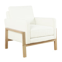 Nimo Accent Armchair, Cream White Boucle, Modern Track Armrests -BM334067