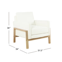 Nimo Accent Armchair, Cream White Boucle, Modern Track Armrests -BM334067