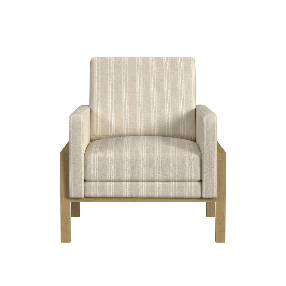 Nimo Accent Armchair, Tan Brown and Cream Polyester, Track Armrests -BM334068