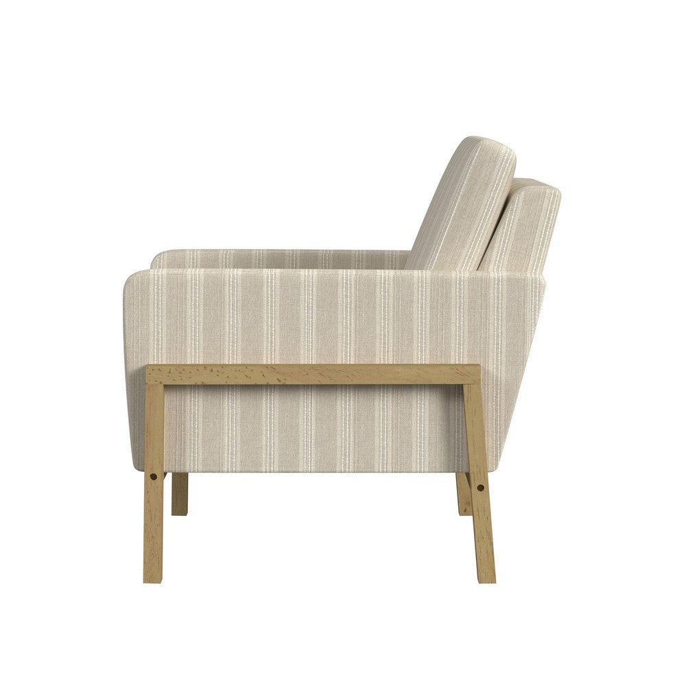 Nimo Accent Armchair, Tan Brown and Cream Polyester, Track Armrests -BM334068