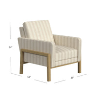 Nimo Accent Armchair, Tan Brown and Cream Polyester, Track Armrests -BM334068