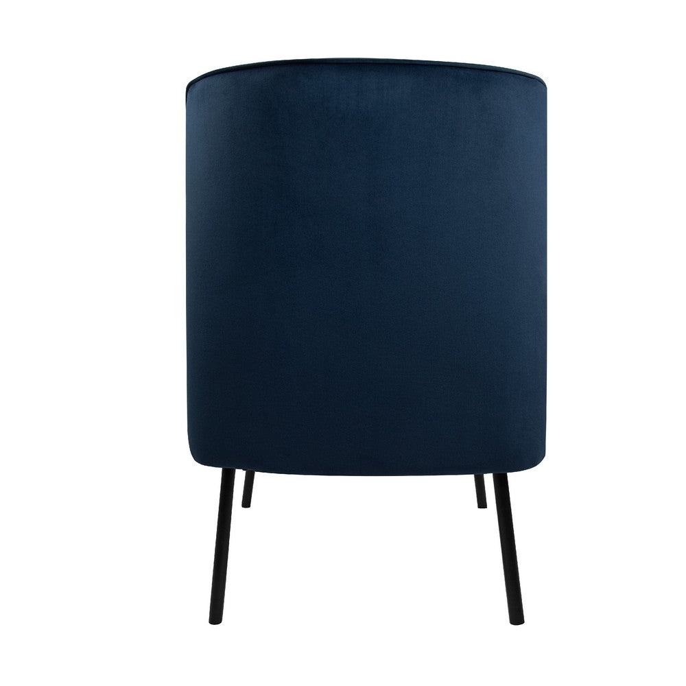 Sune Accent Chair, Soft Navy Blue Velvet and Matte Black Metal Legs -BM334069