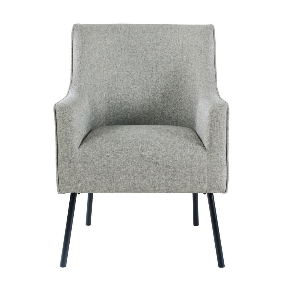 Sune Accent Chair, Light Gray Polyester and Matte Black Metal Legs -BM334072
