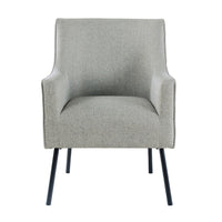 Sune Accent Chair, Light Gray Polyester and Matte Black Metal Legs -BM334072