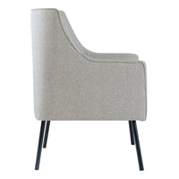Sune Accent Chair, Light Gray Polyester and Matte Black Metal Legs -BM334072