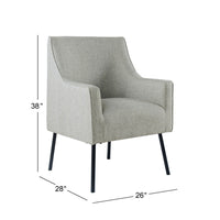 Sune Accent Chair, Light Gray Polyester and Matte Black Metal Legs -BM334072