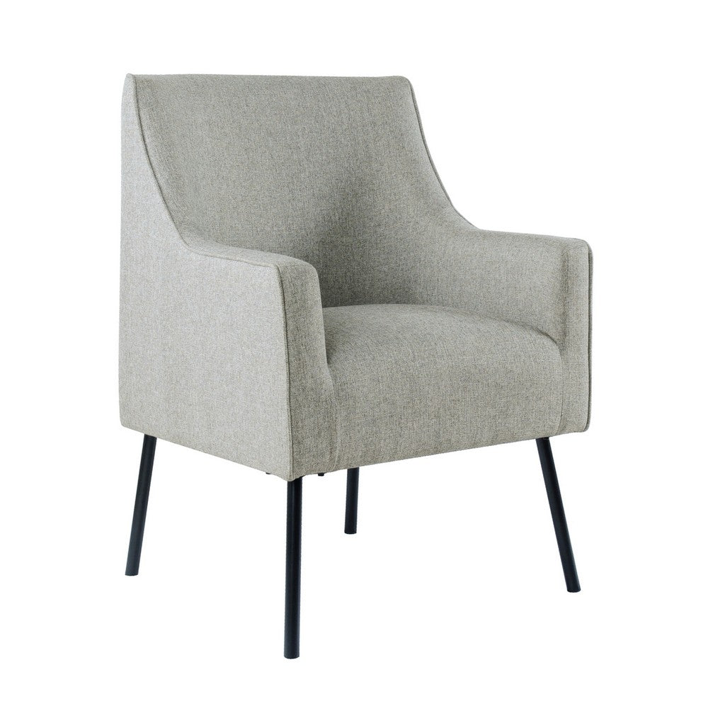 Sune Accent Chair, Light Gray Polyester and Matte Black Metal Legs -BM334072