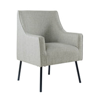 Sune Accent Chair, Light Gray Polyester and Matte Black Metal Legs -BM334072